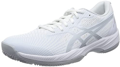 ASICS Damen Gel-Game 9 Padel Sneaker, Weiss/REINSILBER, 38 EU