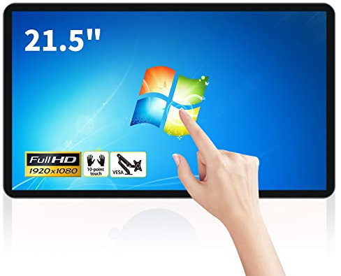 TouchWo 21.5 inch Touch Screen All-in-One Industrial PC, i5, 4GB RAM, 128G SSD, 16:9 FHD 1080P, Windows 10, Smart Board for Classroom, Meeting & Game, USB, VGA & HD-MI Monitor