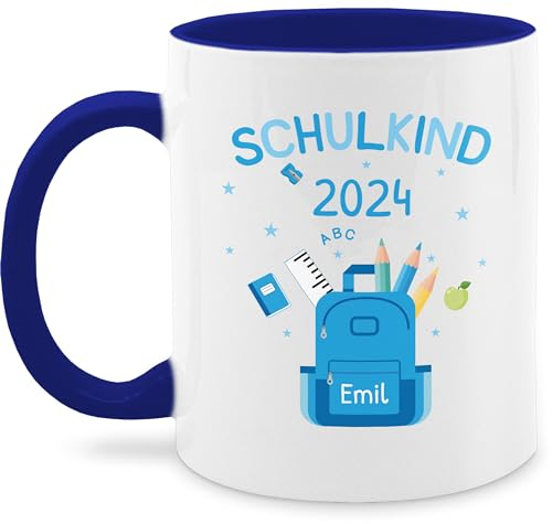 Tasse Tassen 325ml - Schulkind 2025 Geschenk Schulanfang Geschenke Einschulung Geschenk Schulkind I - 325 ml - Dunkelblau - meerschweinchen-tasse personalisierte einschulungsgeschenke schulanfänger