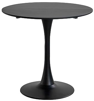EGOONM Moderner Runder Esstisch mit Sockel, Mid-Century Freizeittisch für Küche, Esszimmer & Wohnzimmer (80 * 80 * 75cm, Schwarz)