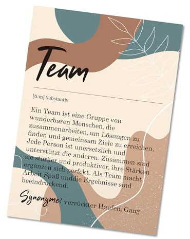 BIROYAL 16er Set Team Karte, Kollegen Karte, Kleine Geschenke für Kollegen, Abschiedskarten Büro & Arbeit, Arbeitskollegen Mitarbeiter Karten Grußkarte Team, Synonym Team Einzelkarte ohne Umschläge