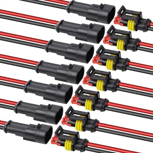 HIMOMO 20 Set Auto wasserdichte Schnellverbinder,Wasserdichte KFZ Kabel Steckverbinder, Steckverbinder 2 Polig, Elektrische Steckverbinder, Kabel Steckverbinder Stecker für Motorrad Roller Boote