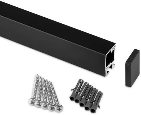 SOTECH Linero style Ringhiera per cucina nero 1200 x 22 x 29 mm | sistema di ringhiere in alluminio