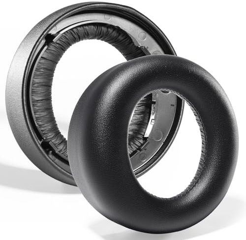 PESLNG Professionelle PU-Leder Ersatz Ohrpolster für Sony PS5 Pulse 3D, Verwendet hochwertigen Memory-Schaumstoff für mehr Komfort und Langlebigkeit.(Eiweißleder-Schwarz)