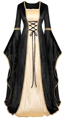 Spooktacular Creations Renaissance Costume Robe médiévale en velours pour femme Robe d'Halloween Renaissance irlandaise L