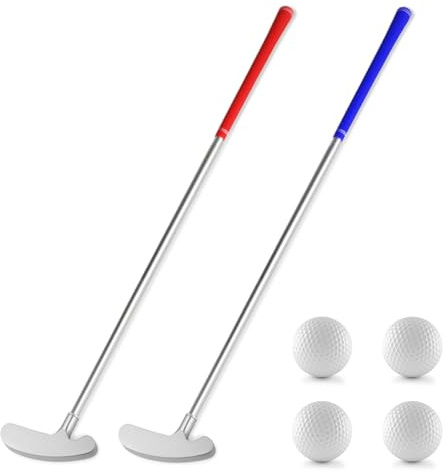 Golf Putters, 2 Pack Putters for Men & Women Two-Way Mini Putter Right or Left Handed Golfers with 2 Practice Golf Balls for Teenagers and Adults(Red and Blue)
