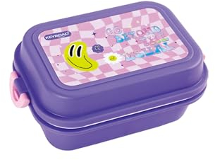 KEYROAD Lunchbox Brotdose Kinder mit Fächer/für Kindergarten, Schule/Vesperdose Snackbox Brotbox leicht für Jungen & Mädchen/Thema: Lila Lächeln