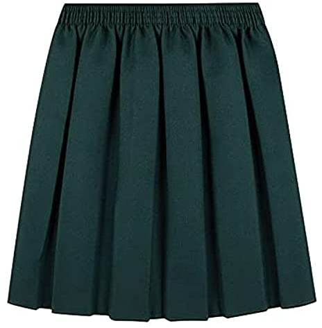 AR Paris Fashions® Back to School Stretchy Skirt Kids Fully Elasticated Waist Box Pleated Skirts Girl Round Bottom Formal Summer Uniform Dress Age 4-18 Years