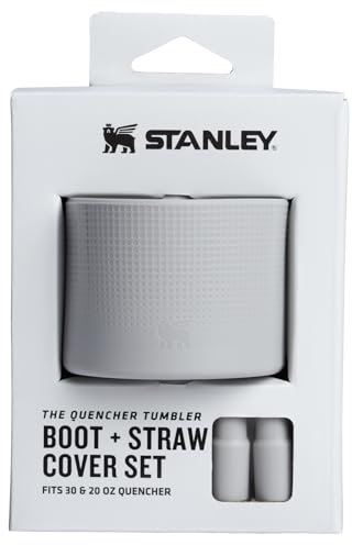 STANLEY Quencher - Tapa para maletero y popote | Protector de silicona antideslizante para vasos de 20 y 30 onzas con asa | Juego de accesorios para vaso de acero inoxidable | Ceniza