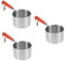 Cabilock Olla De Aceite para Verter De Acero Inoxidable De 3 Piezas Wok para Trabajar En La Cocina Cacerola De Acero Inoxidable Olla con Doble Boquilla Olla para Derretir Aceite Olla
