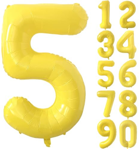Gelbe Luftballon 40 Zoll Zahlenballon Groß Gelb Luftballon 5 Gelb Geburtstag Ballon Gelbe Folienballon Zahl 5 Helium Ballon 5 Mädchen Jungen Geburtstagsdeko Jubiläum Party Deko