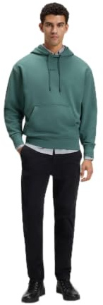 BOSS Herren WeSmallhood Fleece-Hoodie aus Baumwoll-Terry mit kontrastfarbenem Logo