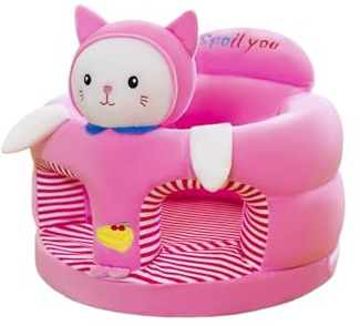 Babysitz Baby Sit Up Stuhl Cartoon Tiere Plüsch Sofa Stuhl Kleinkind Baby Sit Up Stuhl Sofa Waschbarer Bezug für Rücken Kopf Unterstützung Sitzen Säuglingssitz (Kätzchen)