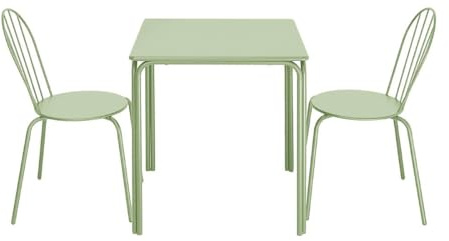 Bolero Adeline Steel Square Table Light Green, 700 mm