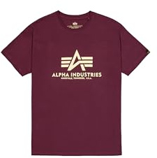 Alpha Industries Herren Basic T-Shirt, Dark Cherry, S
