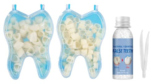 CFEWV 100 Pezzi Faccette Dentali, Denti Finti Multiuso, Kit di Riparazione Dentale per Denti Anteriori e Posteriori, Dentiere Provvisorie Naturali e Convenienti, Per Diverse Necessità