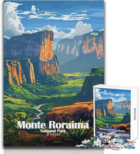 1000-teiliges Puzzle für Erwachsene: Monte-Roraima-Nationalpark, Brasilien–Poster, Lernspiel für die ganze Familie, Muster, Zusammenbau, Geschenkidee für Wichtel, Größe: 38x26cm