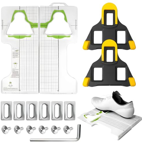 SPD-SL Schuhplatten Einstellwerkzeug & Shi-ma-no SPD SL Cleats Set | Kompatibel mit SM-SH10/SH11/SH12, passend für 3-Loch SPD-SL Rennradschuhe und Rennrad-Klickpedale