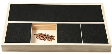 Grattatoio Unghie Cani Raschietto Toelettatura in Legno con Carta Vetrata | Tavoletta Tagliaunghie Con Vano Snack Integrato Per Cani Per Arricchimento Cuccioli E In Casa