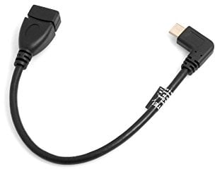 System-S OTG On The Go Host USB A 3.0 (Female) zu USB 3.1 Type C (Male) 90 Grad Winkelstecker Adapter Datenkabel Kabel Verlängerung 22 cm