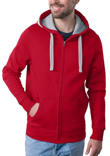 HRM Herren Jas M Kapuzenpullover, Rot, XXL
