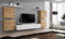 All4All Wohnwand SW 4 - Wohnzimmermöbel - Schrankwand für Wohnzimmer - Wohnzimmerschrank - Anbauwand Wohnwand Hängend - Modern - Wotan+Weiß 21