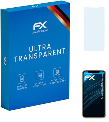 atFoliX Schutzfolie kompatibel mit Apple iPhone XS Max Front cover Folie, ultraklare FX Displayschutzfolie (3X)