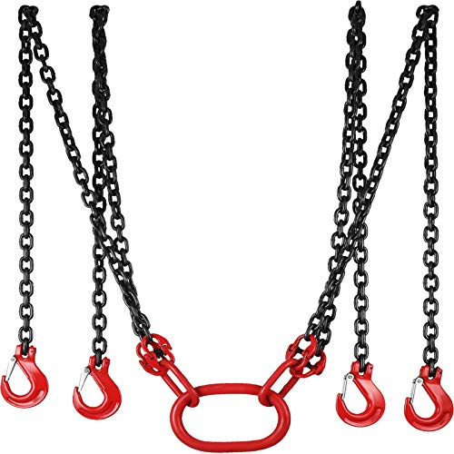 Mophorn 4 Gamba Sollevamento Catena con Gancio Catena per Paranco Lifting Chain di Grande Capacità (3M)