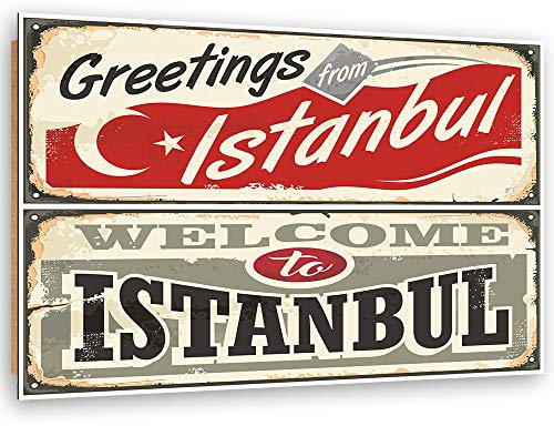 Wandbild Welcome to Istanbul Modern Deko Kunst Bilder Rot 60x40 cm
