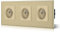 BSEED Prise Murale Prises de courant Alternatif 3 Gang Cadre en Verre Trempé Norme Française 16 Amp 240V 228mm Or