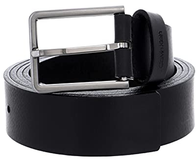 Calvin Klein Herren Gürtel 3,5 cm Essential Belt Ledergürtel, Schwarz (Black), 85 cm