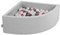 KiddyMoon 90X30cm/200 Bolas Piscina De Bolas ∅ 7Cm para Ninos Cuarto Angular Hecha En La UE, Grisclr:Perla/Rosaclr/Plata