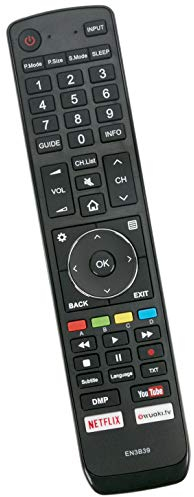 ALLIMITY EN3B39 Télécommande Remplacer pour Hisense TV with Youtube Netflix H65N5750 H70NU9700 A6250 H50N6800 H65NU8700 H45N5750 H55N6800 ESA175212-1 H50N5900 H75N6800 H55NU8700