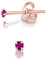 DTPsilver - Winzige Ohrringe 925 Sterling Silber Rosèvergoldet mit Kristallen von Swarovski® Elements Runde Sehr kleine Ohrstecker - Durchmesser 2 mm - Farbe : Fuchsie
