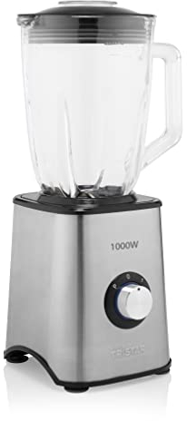 Tristar BL-4471 Mixer - 1,5-Liter-Glaskrug - 1000 Watt - Gehäuse aus Edelstahl, Black And Metalic