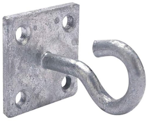 Hardware-Solutions Galvanised Steel Hook, 50mm x 50mm, 1 Hook, Wall Mount, 100% Steel
