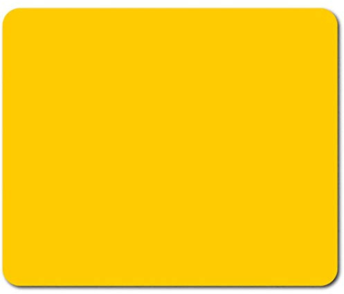 Rectangle Mouse Mat - Deep Yellow Colour Block 23.5 x 19.6 cm (9.3 x 7.7 inches) for Computer & Laptop, Office, Non-slip Base #44866