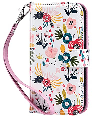 ULAK for iPhone 12/12 Pro Case Wallet, Flip Case with Card Holder PU Leather + TPU Bumper Stand Cover Kickstand Full Protective Phone Case for iPhone 12/iPhone 12 Pro 6.1 inch - White