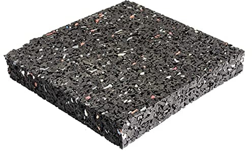 ANRO Lot de 10 tapis de protection de bâtiment, anti-vibration, anti-chute, en caoutchouc, noirs, tapis de terrasse, 100 x 100 x 15 mm