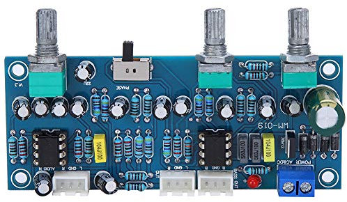 Preamp Board 2.1 Channel Subwoofer Pre‑Amp Low Pass Filter Amplifier Circuit Board Tone Control Board with Independent Interfaces for Full Frequency and Bass Output Signals