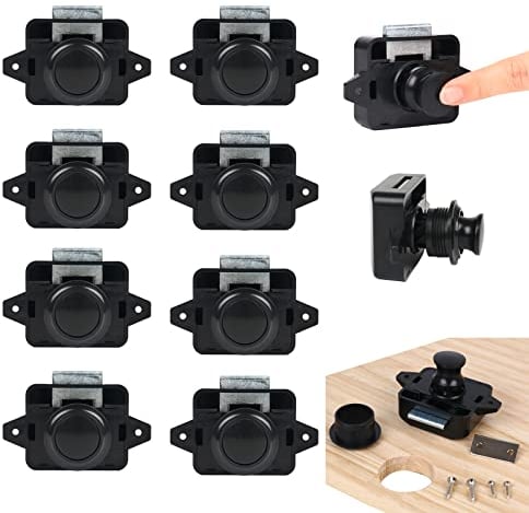 AYYDS Catch Door Lock Lock Lock Catch, 10 pezzi, per camper, armadietto, serratura per armadietto, serratura per mobili, serratura per motorhome caravan Van RV Camper (nero)