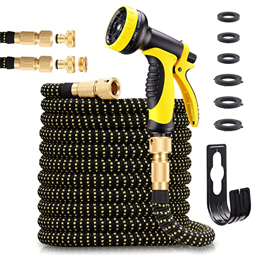 Tubo Acqua Giardino 30 metri, ULANZI Gomma per Innaffiare, Gomma Estensibile Giardino con Pistola a Spruzzo a 10 funzioni, Tubo Flessibile per Autolavaggio e Bagni per animali domestici(100ft)