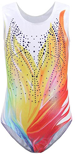 Happy Cherry Une Pièce Collants de Gymnastique pour Filles sans Manches Justaucorps de Danse Classique Enfant Couleur Dégradée Vêtements de Danse Dansant Gymnastique Athlétique Ballet Sport