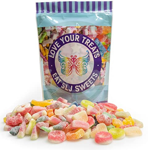 Large 890g Resealable Pouch of Vegan Sour & Fizzy Sweet Assortment Pick n Mix Gift Bag - Large Bag of Sour, Chewy, Gummy, Candy, Jelly Treats - Halal & Vegetarian friendly