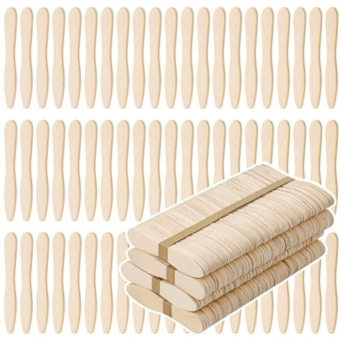 CZWESTC 400 cucharas de helado de madera, mini cucharas de degustación desechables de madera, cucharas de postre pequeñas, mini cucharas para manualidades, degustación, muestreo (3 pulgadas)
