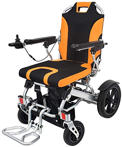 Motorized Wheelchairs with Can Lift The Armrest Electric Powered Wheelchair Folding Lightweight Removable Lithium Battery Mobility Chair (A)