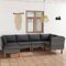 Keketa Gartensofa 6-TLG. Gartensofa mit Kissen Gartenmöbel-Set Terrassenmöbel Ecksofa Balkonmöbel Lounge Sofa Sitzgarnitur Gartenset für Garten Terrasse Balkon Grau Poly Rattan