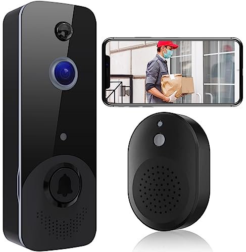 Housiwill Doorbell Camera, Video Doorbell with Chime, 1080P HD Smart WiFi Security Camera Doorbell with PIR Motion Detection, 2-Way Audio, Night Vision, Wide Angle, Battery Powered(not included)