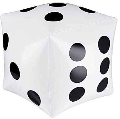 MagiDeal Dés gonflables géants, dés de piscine, ballon flottant de natation pour enfants et adultes, jouet d'activités de jardin, 30 cm, Blanche