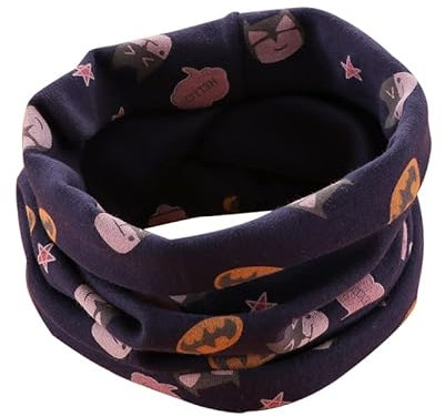 MAKFORT Kinder Schal Loop Schlauchschal Baumwolle Baby Schals Halstuch Nackenwärmer Multifunktionstuch (Jersey Stoff Innen - Spring and Autumn, Lila)